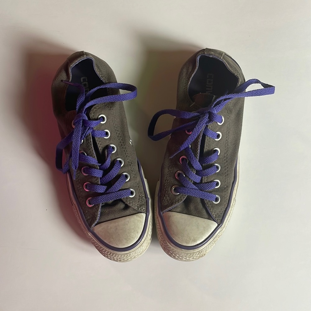 Purple and Grey Converse